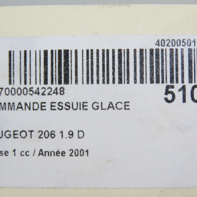 Commande essuie glace occasion PEUGEOT 206 Phase 1 09-1998->03-2009 1.9 D 6