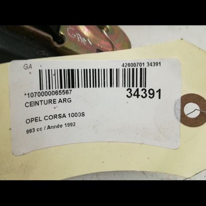 Ceinture arrière gauche occasion OPEL CORSA I Phase 1 01-1985->06-1990 1.0i 13128808 5
