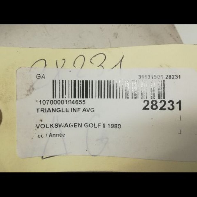 Triangle inf avg occasion VOLKSWAGEN GOLF II 3
