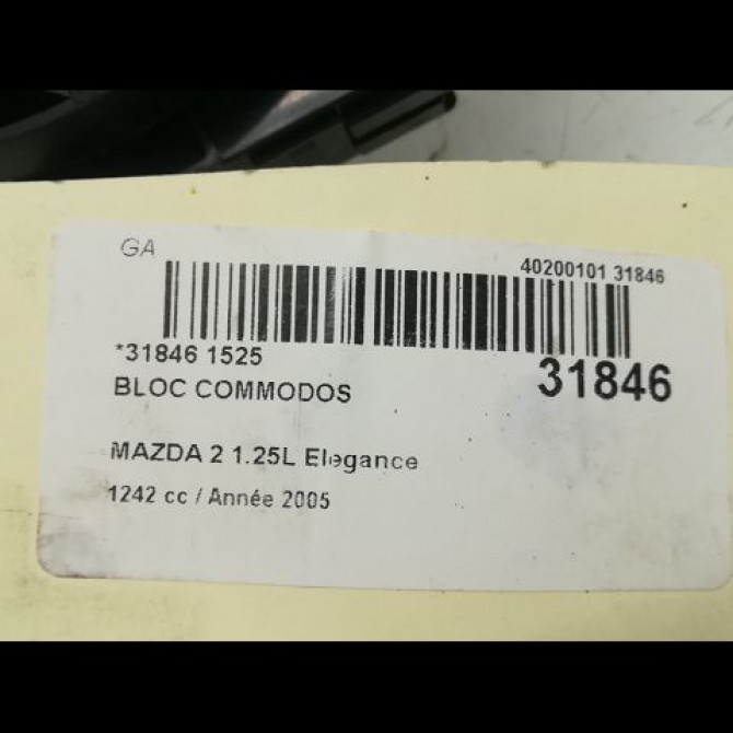 Bloc commodos occasion MAZDA MAZDA 2 I Phase 1 03-2003->09-2007 1.25 5