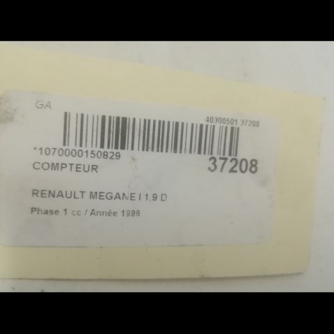 Compteur occasion RENAULT MEGANE I Phase 1 11-1995->03-1999 1.9 D 7700847780 3