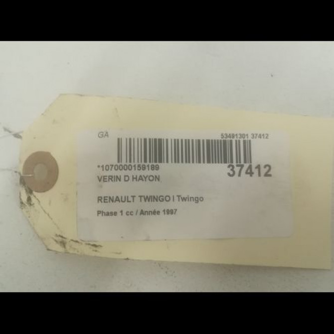 Verin droit hayon occasion RENAULT TWINGO I Phase 1 04-1993->08-1998 Twingo 12.96>08.98 2