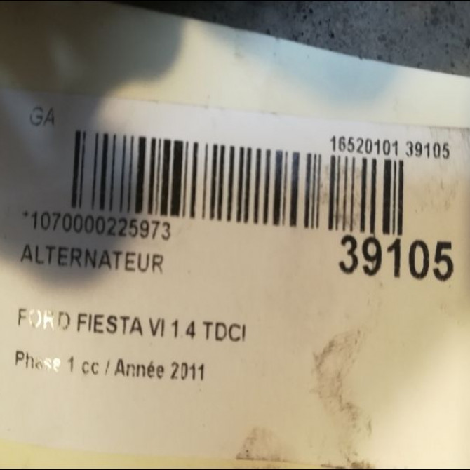 Alternateur occasion FORD FIESTA VI Phase 1 10-2008->11-2012 1.4 TDCI 70ch 2260730 4