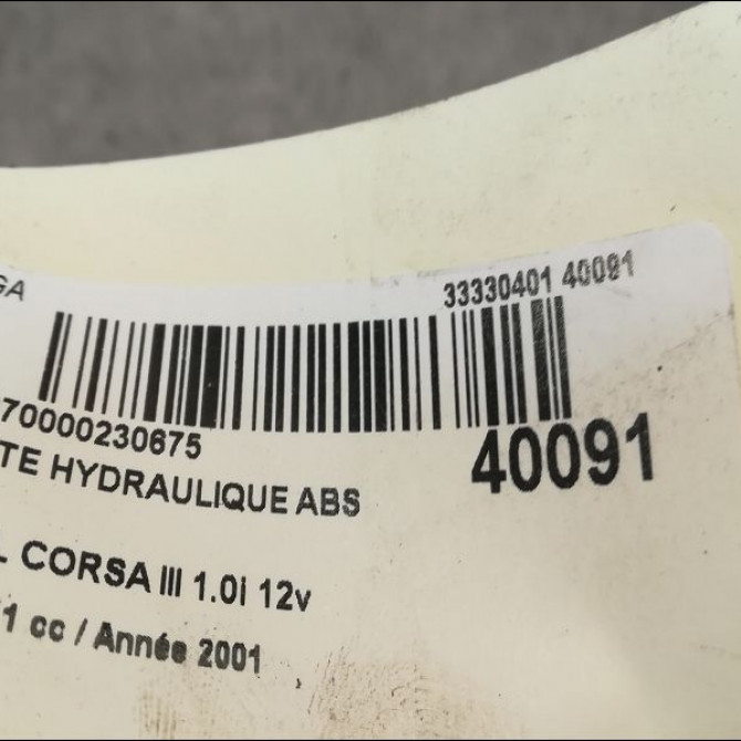 Unité hydraulique ABS occasion OPEL CORSA III Phase 1 10-2000->08-2003 1.0i 12v 93172000 4
