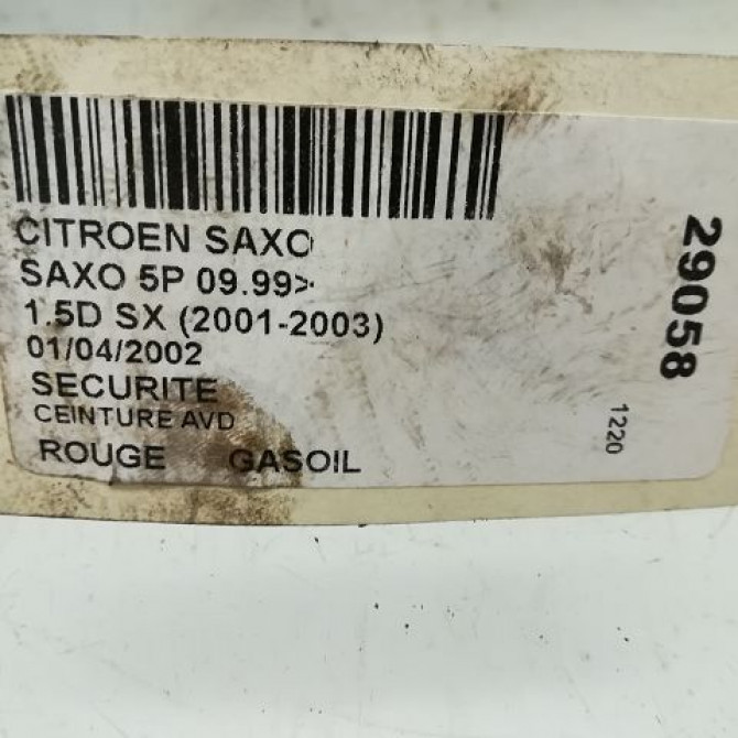 Ceinture avant droite occasion CITROEN SAXO Phase 1 03-1996->09-1999 1.5D 8973Y8 5