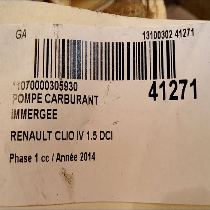 Pompe à carburant immergée occasion RENAULT CLIO IV Phase 1 07-2012->... 1.5 DCI 90ch 172020299R 3