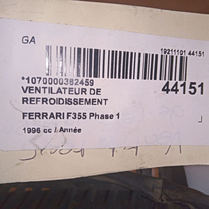 Ventilateur de refroidissement occasion FERRARI 146 Phase 1 04-1995->04-1999 3.5i V8 380ch 6