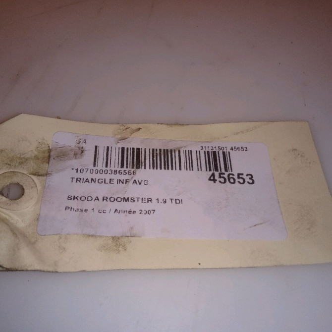 Triangle inf avg occasion SKODA ROOMSTER Phase 1 09-2006->09-2010 1.9 TDI 6Q0407151L 6
