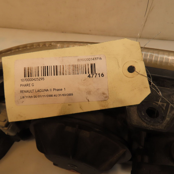 Phare gauche occasion RENAULT LAGUNA II Phase 1 11-2000->03-2005 1.8i 117ch 7701474502 6