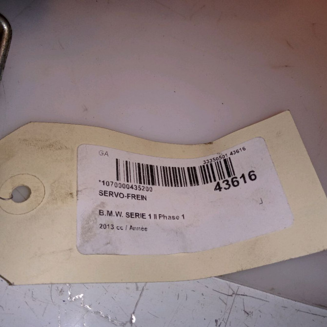 Servo-frein occasion B.M.W. SERIE 1 II Phase 1 08-2011->06-2015 34336851097 4