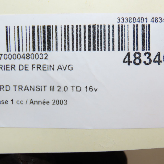 Etrier de frein avant gauche occasion FORD TRANSIT III Phase 1 08-2000->09-2006 2.0 TD 16v 100ch 4055820 3
