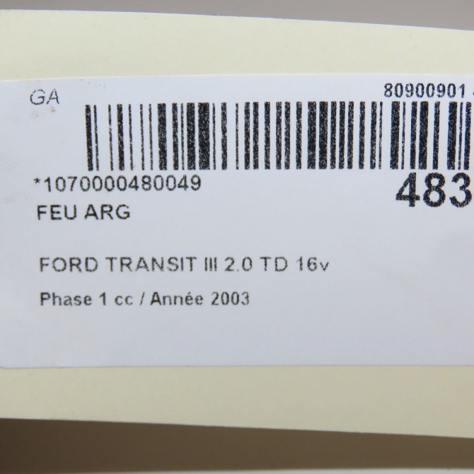Feu arrière gauche occasion FORD TRANSIT III Phase 1 08-2000->09-2006 2.0 TD 16v 100ch 1205706 4