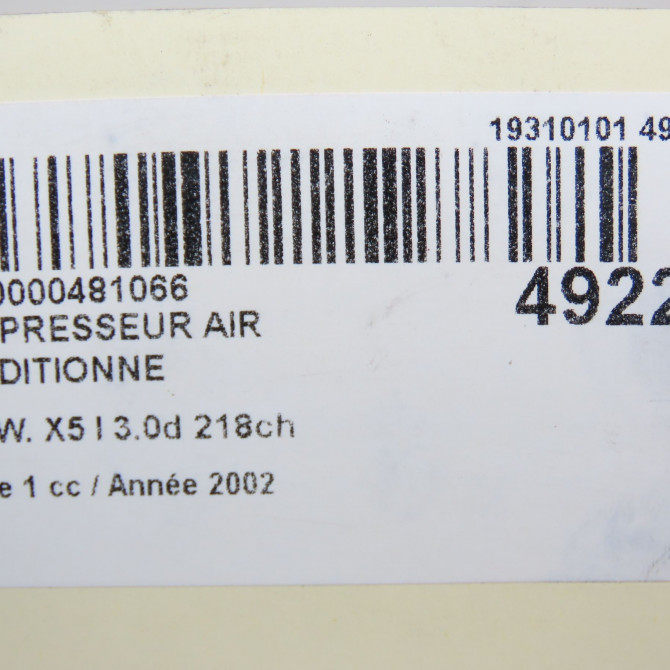 Compresseur air conditionne occasion B.M.W. X5 I Phase 1 04-2000->12-2006 3.0d 218ch 64528377067 7