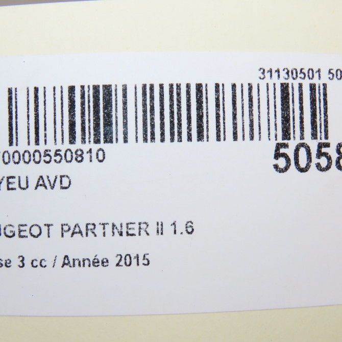 Moyeu avd occasion PEUGEOT PARTNER II Phase 3 04-2015->... 1.6 HDI 90ch 5