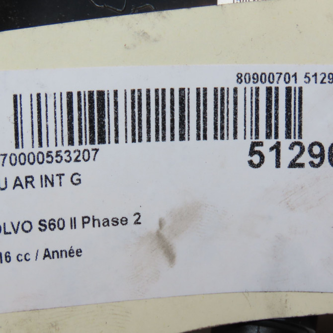 Feu arrière interieur gauche occasion VOLVO S60 II 30796271 6