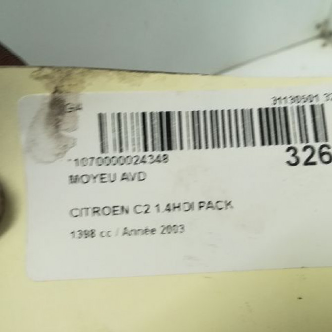 Moyeu avd occasion CITROEN C2 Phase 1 09-2003->10-2008 1.4 HDi 335086 4