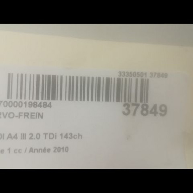 Servo-frein occasion AUDI A4 III Phase 1 01-2008->10-2011 2.0 TDi 143ch 8K0612107C 2