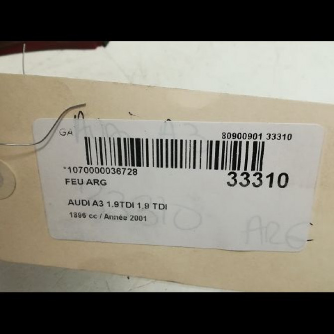 Feu arrière gauche occasion AUDI A3 I Phase 2 10-2000->06-2003 1.9 TDi 8v 110ch 8L0945095B 3