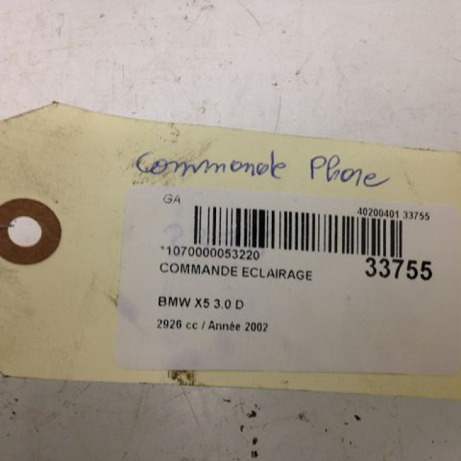 Commande eclairage occasion B.M.W. X5 I Phase 1 04-2000->12-2006 3.0d 218ch 61318363668 3