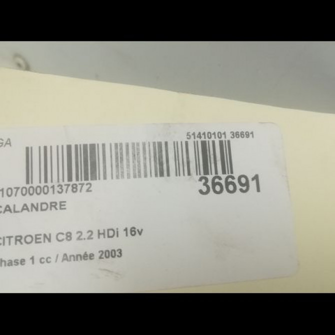 Calandre occasion CITROEN C8 Phase 1 06-2002->... 2.2 HDi 16v 130ch 7804K7 2