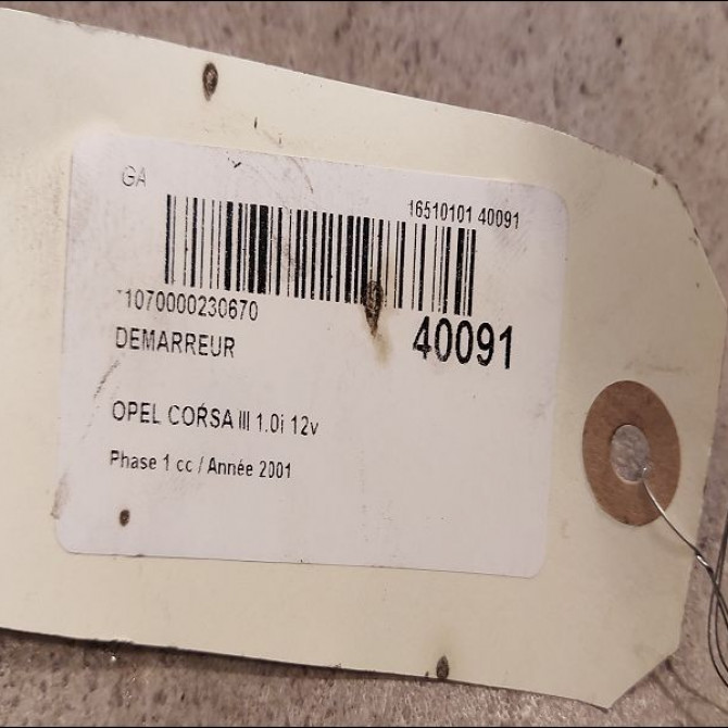 Démarreur occasion OPEL CORSA III Phase 1 10-2000->08-2003 1.0i 12v 9198701 4