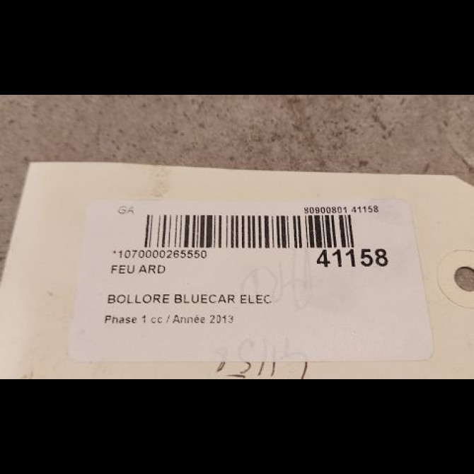 Feu arrière droit occasion BOLLORE BLUECAR Phase 1 01-2011->... ELEC 2