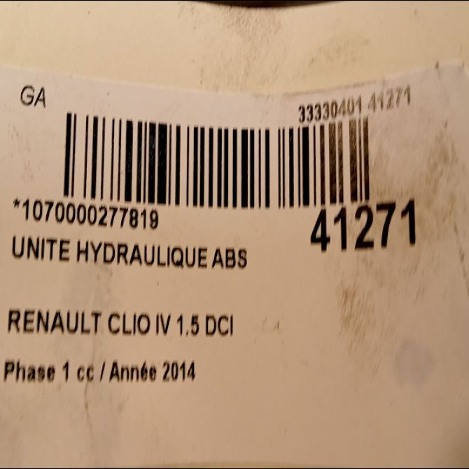 Unité hydraulique ABS occasion RENAULT CLIO IV Phase 1 07-2012->... 1.5 DCI 90ch 476606853R 3