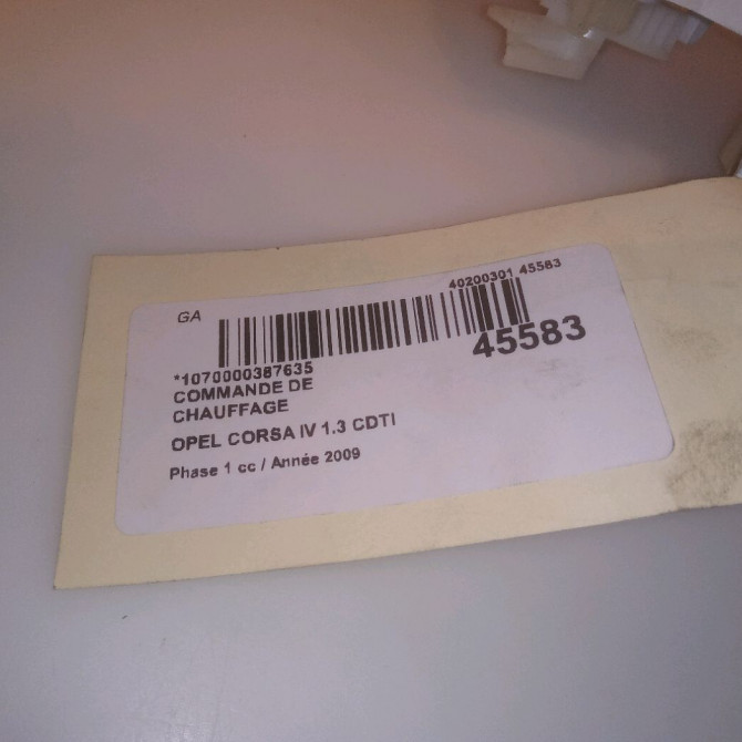 Commande de chauffage occasion OPEL CORSA IV Phase 1 09-2006->12-2010 1.3 CDTI 75ch 13326266 4