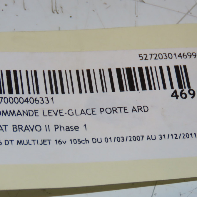 Commande leve-glace porte arrière droite occasion FIAT BRAVO II BRAVO II Phase 1 2007-03-01->2011-12-31 1.6 DT MULTIJET 16v 105ch 735441029 3