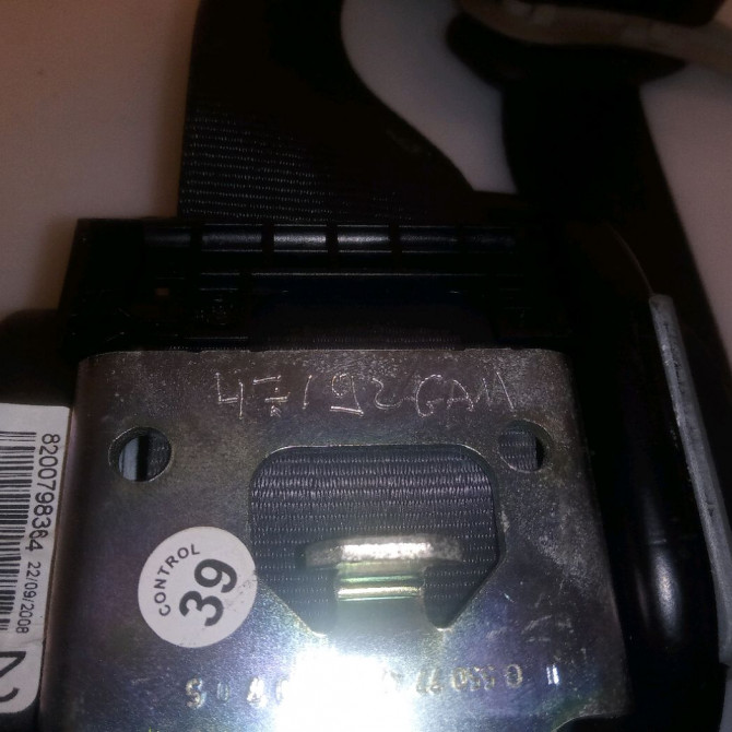 Ceinture arrière droite occasion RENAULT MEGANE II Phase 2 01-2006->06-2009 1.5 DCI 105ch 8200798364 3