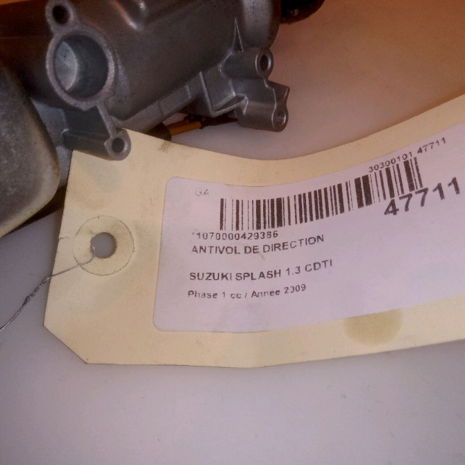 Antivol de direction occasion SUZUKI SPLASH Phase 1 03-2008->12-2012 1.3 CDTI 75ch 3710162JB0 4