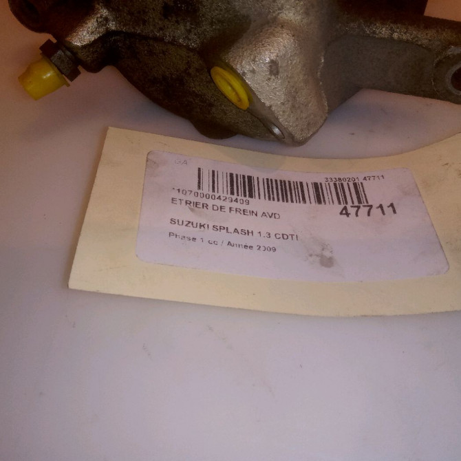 Etrier de frein avant droit occasion SUZUKI SPLASH Phase 1 03-2008->12-2012 1.3 CDTI 75ch 5511062J10 5