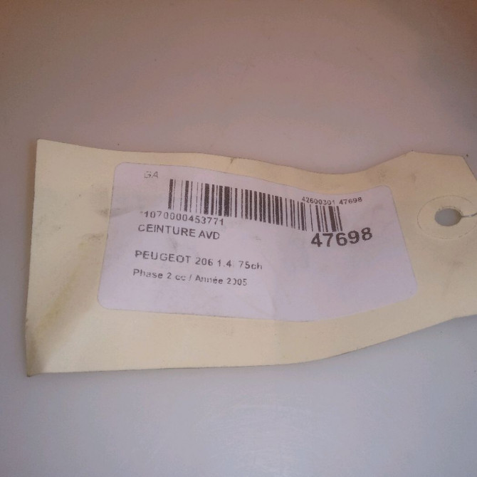 Ceinture avant droite occasion PEUGEOT 206 Phase 2 02-2003->02-2009 1.4i 75ch 8974GQ 4