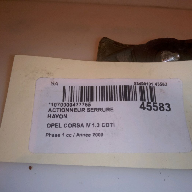 Actionneur serrure hayon occasion OPEL CORSA IV Phase 1 09-2006->12-2010 1.3 CDTI 75ch 4