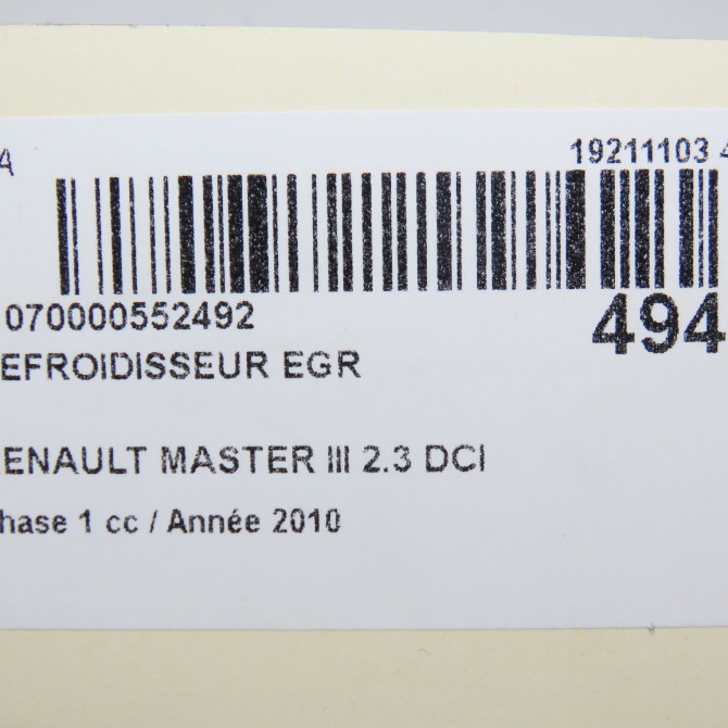 occasion RENAULT MASTER III Phase 1 04-2010->... 2.3 DCI 16v 100ch 5