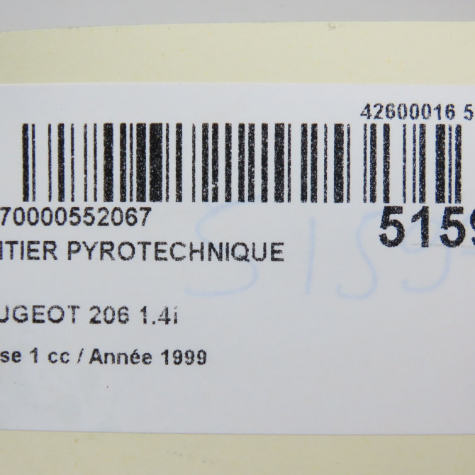 Boitier pyrotechnique occasion PEUGEOT 206 Phase 1 09-1998->03-2009 1.4i 6545GT 5