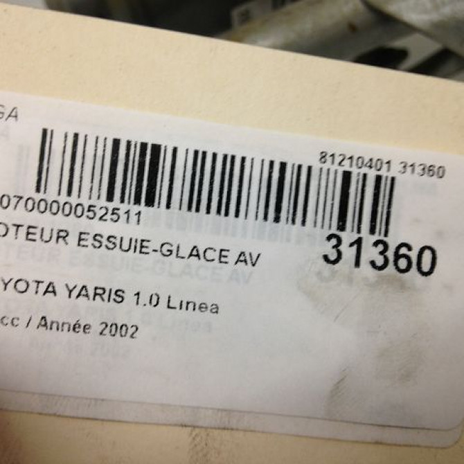 Moteur essuie-glace avant occasion TOYOTA YARIS I Phase 1 04-1999->03-2003 1.0 851100D020 4