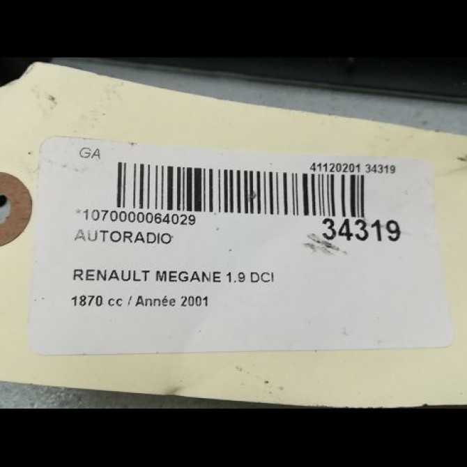 Autoradio occasion RENAULT MEGANE I Phase 2 03-1999->06-2003 1.9 DCI 8200153140 5