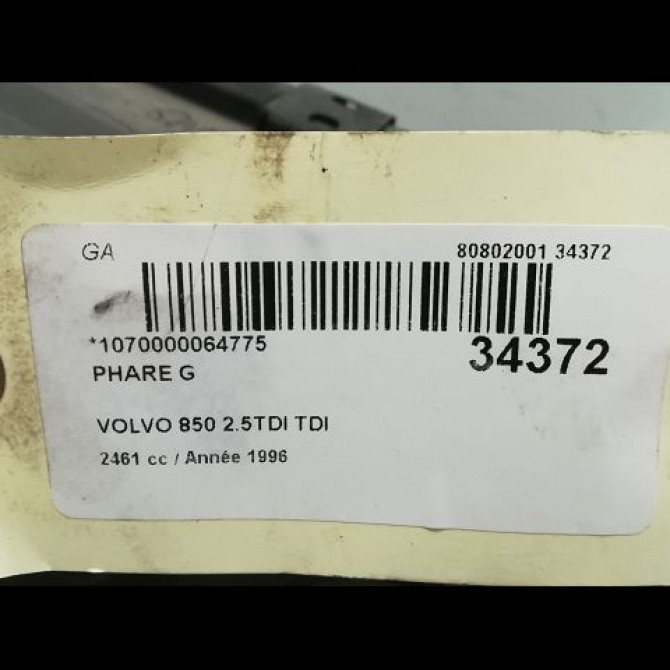 Phare gauche occasion VOLVO 850 Phase 2 07-1993->12-1996 2.5 TDI 140ch 9159408 4
