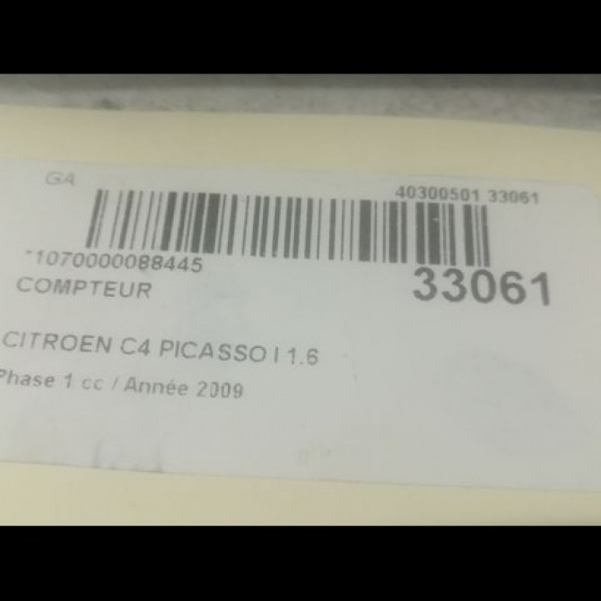 Compteur occasion CITROEN C4 PICASSO I Phase 1 01-2007->10-2013 1.6 HDi 16v 110ch 6103AK 3
