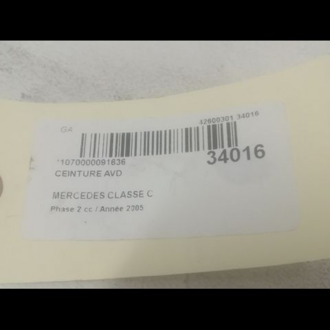 Ceinture avant droite occasion MERCEDES CLASSE C COUPE SPORT II Phase 2 03-2004->04-2008 C 220 CDI 20386064869C94 5