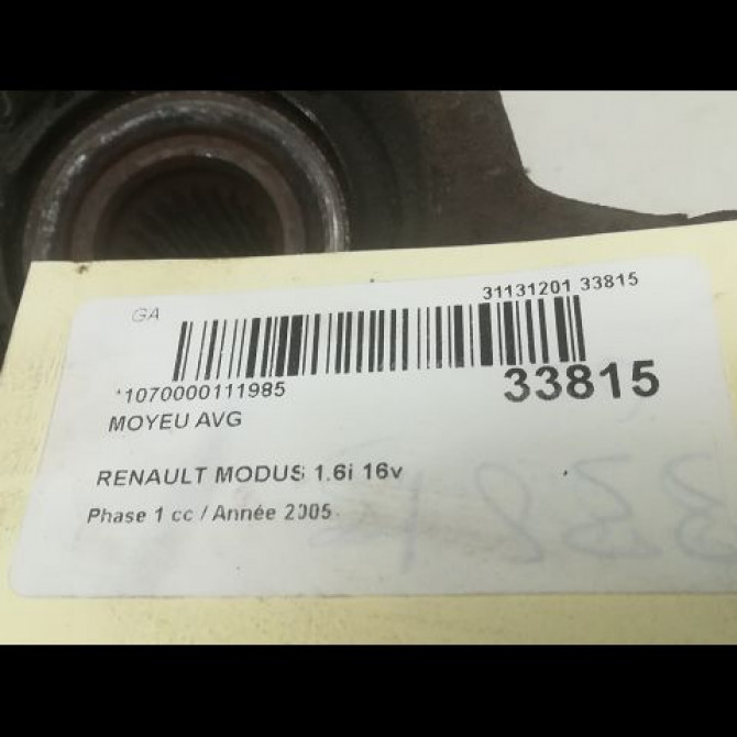 Moyeu avg occasion RENAULT MODUS Phase 1 09-2004->12-2007 1.6i 16v 402101554R 3