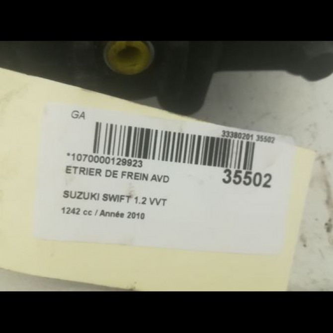 Etrier de frein avant droit occasion SUZUKI SWIFT IV Phase 1 09-2010->... 1.2 VVT 94ch 5510168L50999 3