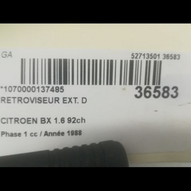 Retroviseur exterieur manuel droit occasion CITROEN BX Phase 1 10-1982->12-1993 1.6 92ch 3