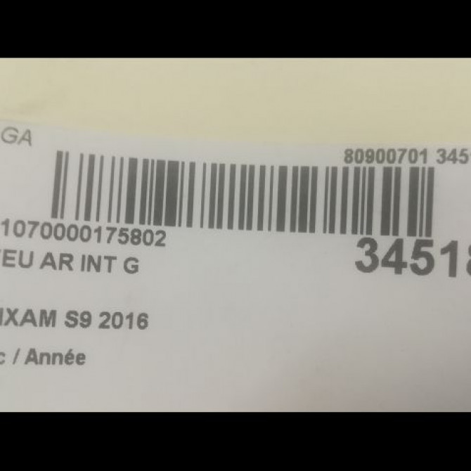 Feu arrière interieur gauche occasion S9 3