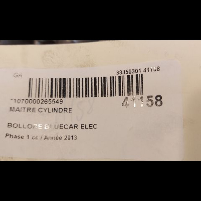 Maitre cylindre occasion BOLLORE BLUECAR Phase 1 01-2011->... ELEC 2