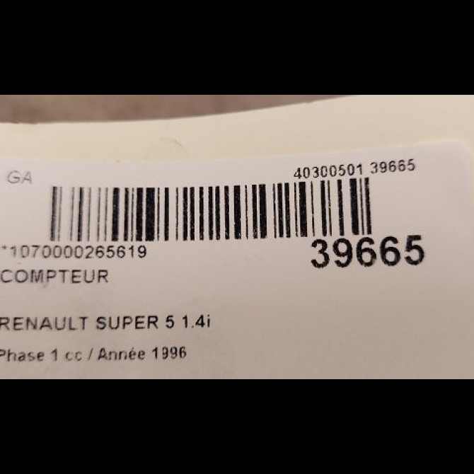Compteur occasion RENAULT SUPER 5 Phase 1 10-1984->12-1996 1.4i 3