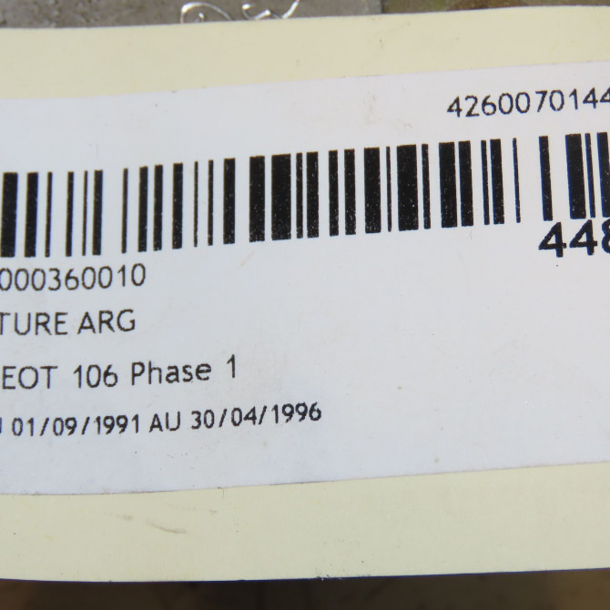 Ceinture arrière gauche occasion PEUGEOT 106 Phase 1 09-1991->04-1996 1.1i 3