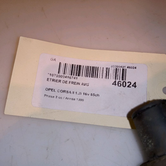 Etrier de frein avant gauche occasion OPEL CORSA II Phase 2 04-1997->10-2000 1.2i 16v 65ch 90421739 4
