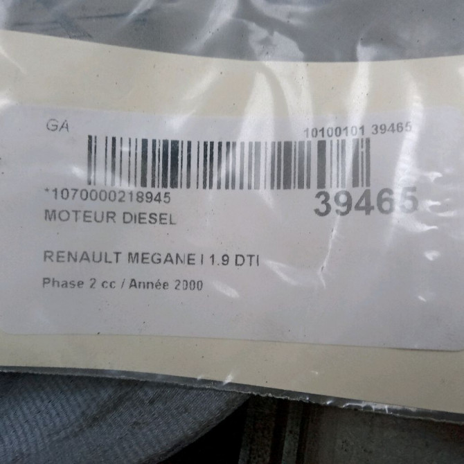 Moteur diesel occasion RENAULT MEGANE I Phase 2 03-1999->06-2003 1.9 DTI 7711134124 6